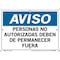 Vestil Aluminum Sign, Aluminum, Rectangle, Spanish SI-N-64-A-AL-040-S - alternate 1